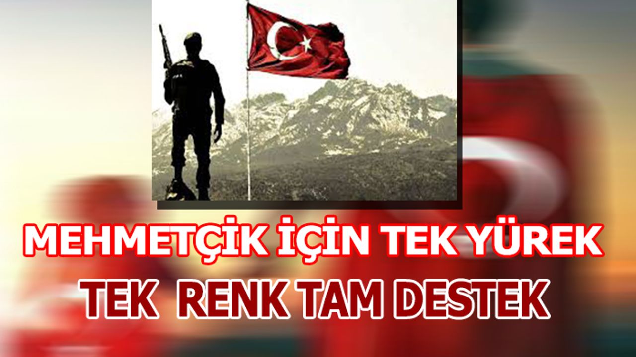 MEHMETÇİK İÇİN TEK YÜREK TEK  RENK TAM DESTEK