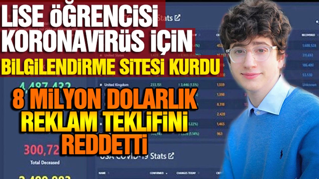Koronavirüs İçin Bilgilendirme Sitesi Kuran Lise Öğrencisi 8 Milyon Dolarlık Reklam Teklifini Reddetti