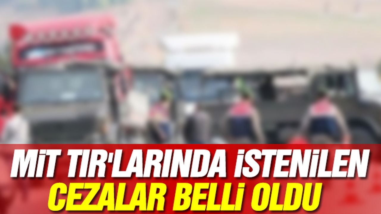 MİT Tır'larında İstenilen Cezalar Belli Oldu