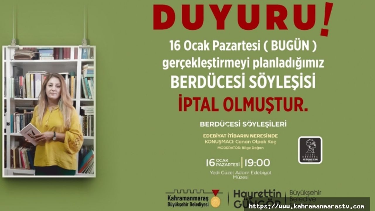 Canan Olpak Koç Söyleşisi İleri Bir Tarihe Ertelendi