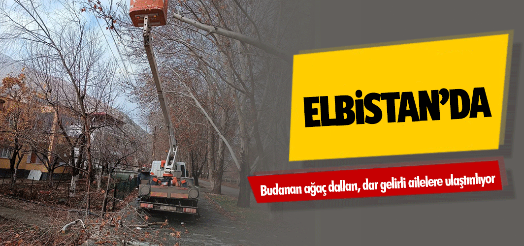 Elbistan’da budanan ağaç dalları, dar gelirli ailelere ulaştırılıyor