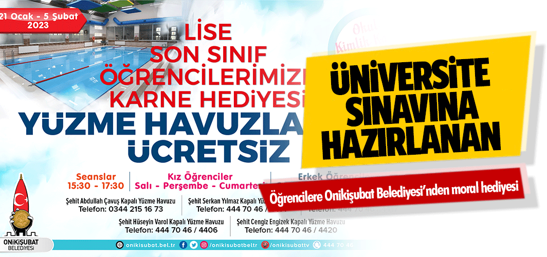 Üniversite Sınavına Hazırlanan öğrencilere Onikişubat Belediyesi’nden moral hediyesi